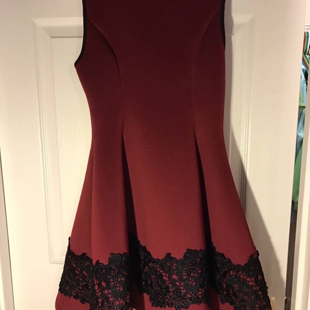 Red with Lace Dress - Picture 3 of 3
